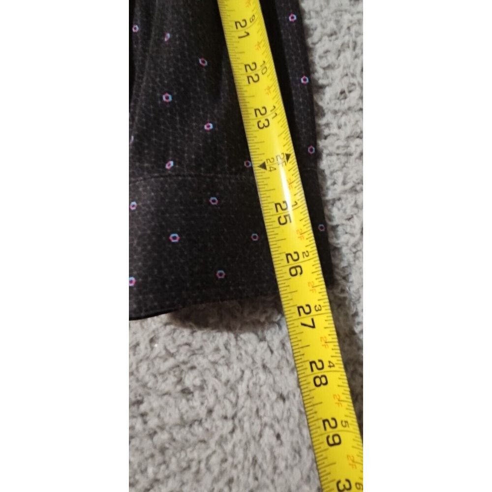 Buttercloth Short Sleeve Shirt Mens Size Large Black Polka Dot Cotton Stretch - Picture 8 of 8